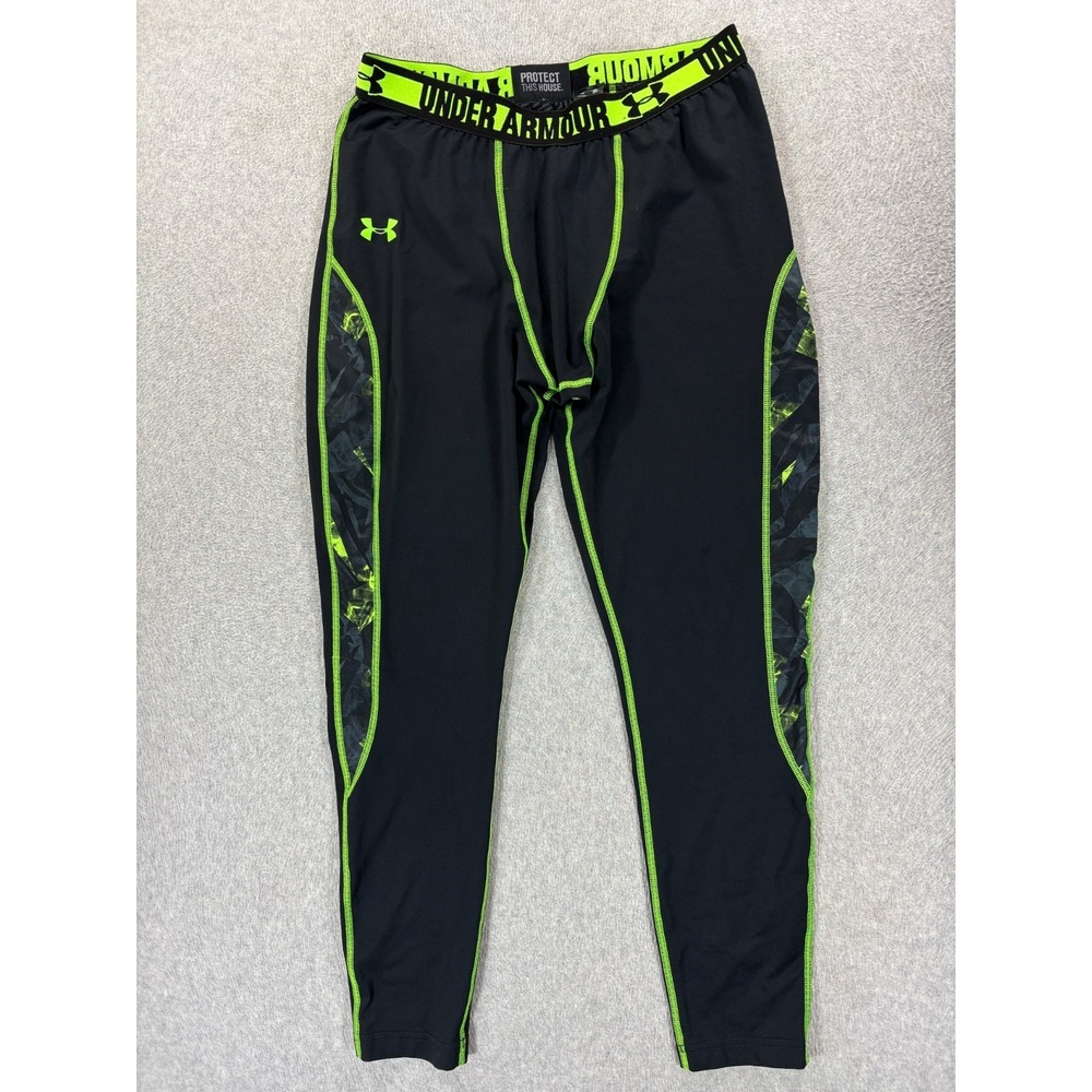 Under Armour Cold Gear Winter Compression Tights (Men's XL)‎ Black/Neon